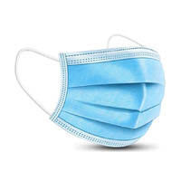 Light blue disposable medical masks with heat-sealed ear bands