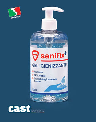 Gel desinfectante de manos, frasco de 500 ml.