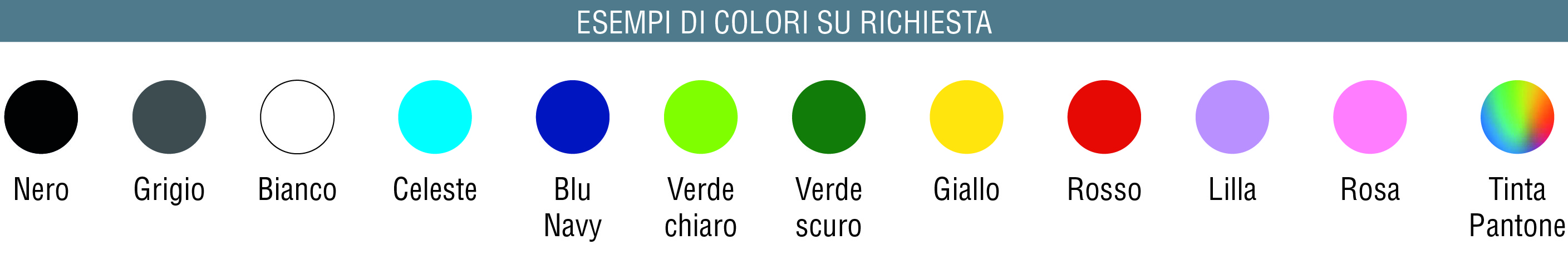 Colori disponibili degli articoli con tessuto antivirale