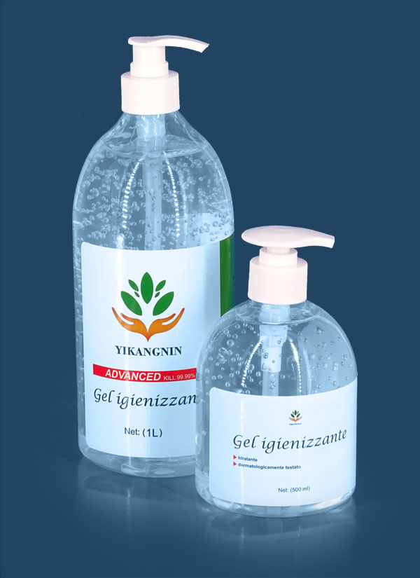 Gel igienizzante in flacone da 500ml o 1000ml